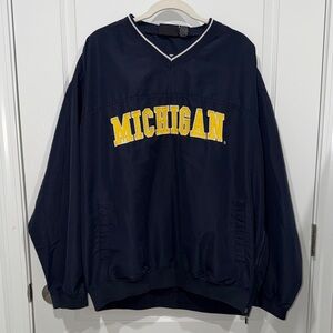 Michigan Navy Windbreaker with Yellow embroidered  Logo mens XLarge tailgating